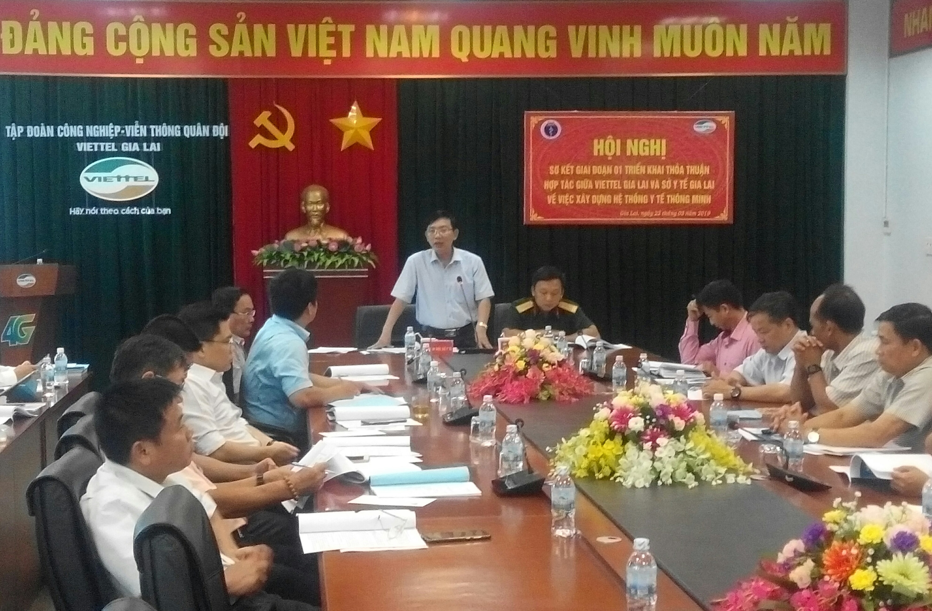 SƠ KẾT GIAI ĐOẠN 01 TRIỂN KHAI THỰC HIỆN HỢP TÁCGIỮA SỞ Y TẾ GIA LAI VÀ VIETTEL VỀ XÂY DỰNG HỆ THỐNG Y TẾ THÔNG MINH 